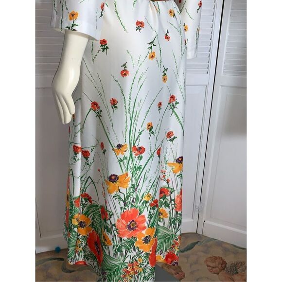 Vintage Floral Pullover Dress Robe LOUNGEES Nightgown - Picture 8 of 16